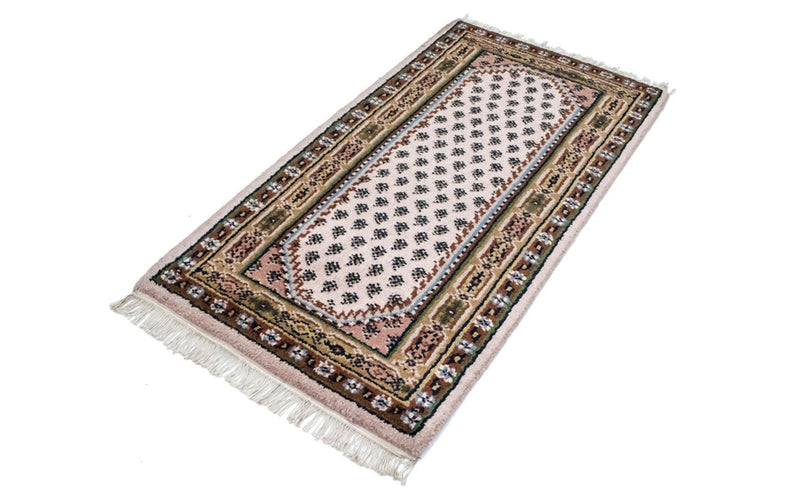 Alfombra de lana - 137 x 74 cm - beige