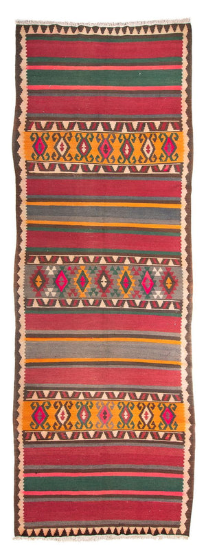 Alfombra de pasillo Alfombra Kelim - Antigua - 400 x 142 cm - multicolor
