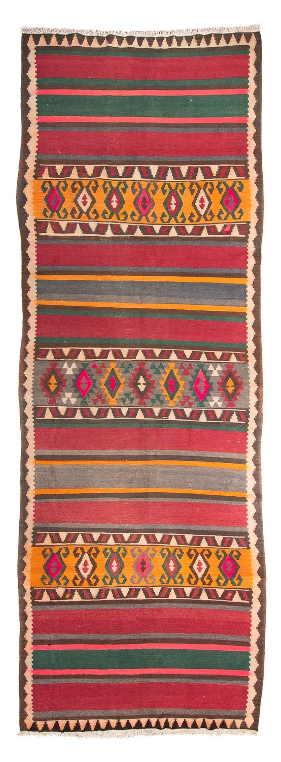 Alfombra de pasillo Alfombra Kelim - Antigua - 400 x 142 cm - multicolor