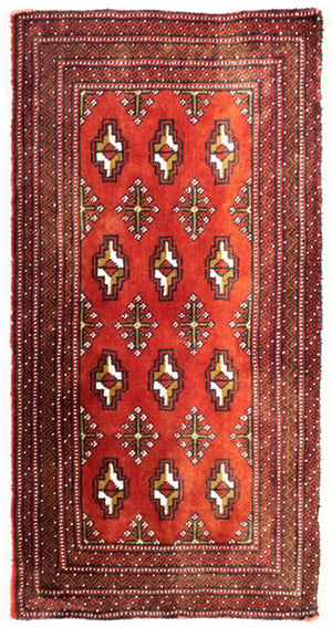 Alfombra de pasillo Alfombra Turkaman - 100 x 50 cm - rojo