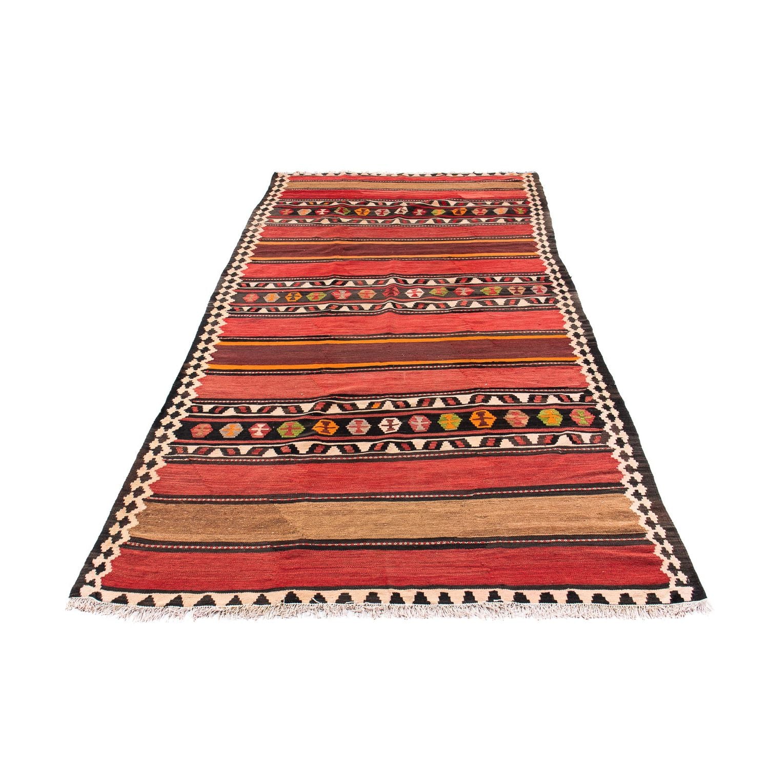 Alfombra de pasillo Alfombra Kelim - Antigua - 300 x 145 cm - multicolor