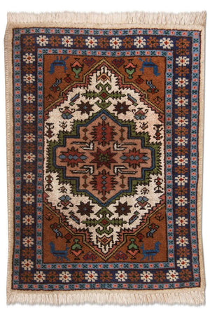Alfombra persa - Nómada - 55 x 39 cm - marrón claro