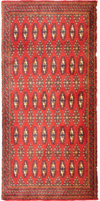 Alfombra Turkaman - 130 x 60 cm - rojo