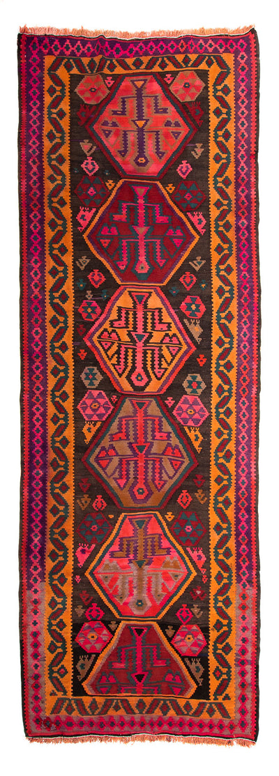 Kilim antiguo Alfombra 142x375cm
