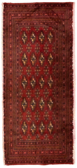 Alfombra Turkaman - 130 x 60 cm - rojo