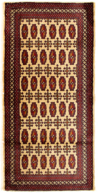 Alfombra Turkaman - 130 x 60 cm - beige