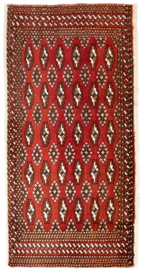 Alfombra Turkaman - 130 x 60 cm - rojo