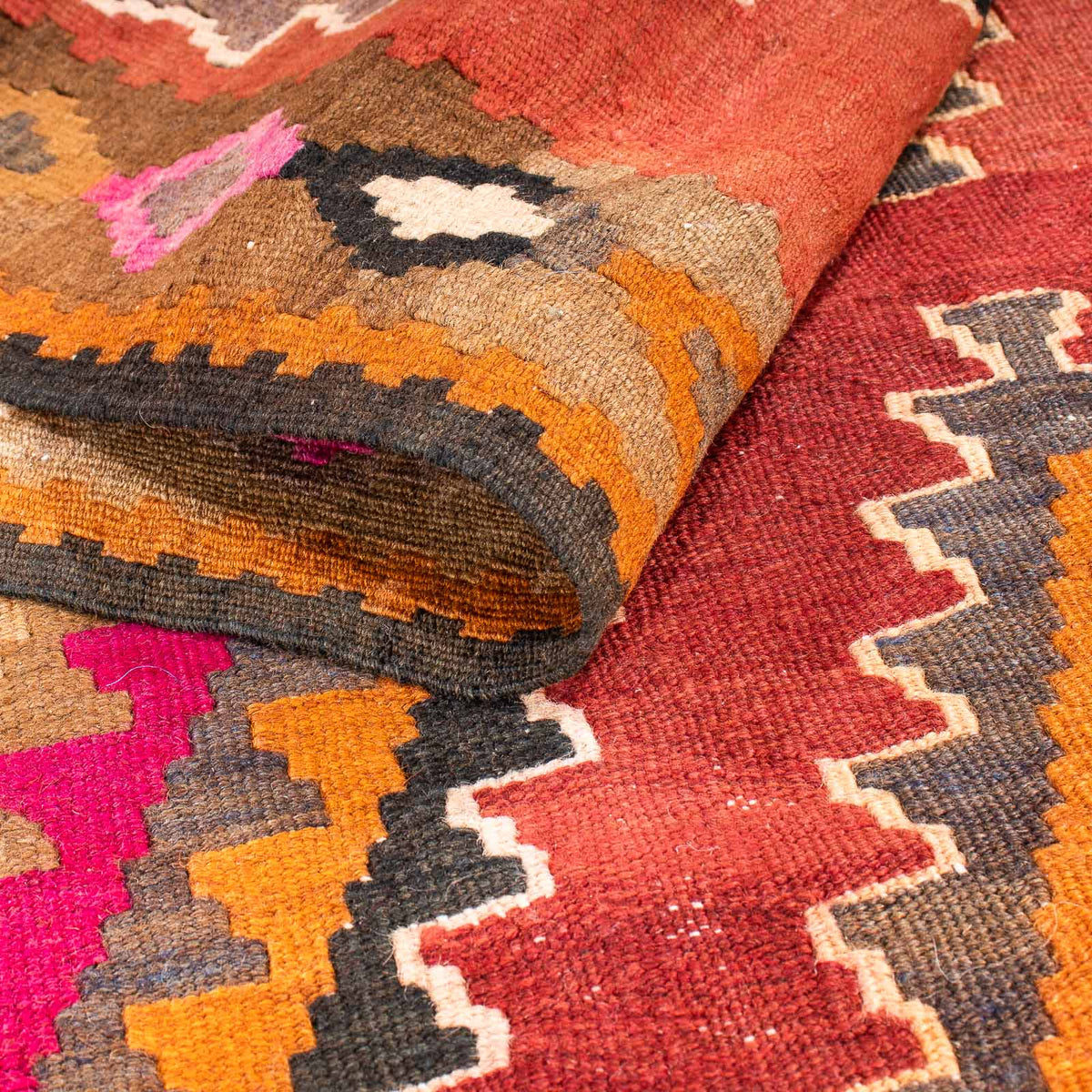 Alfombra de pasillo Alfombra Kelim - Antigua - 330 x 130 cm - multicolor