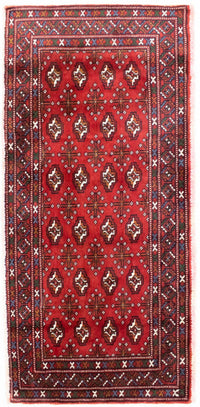 Alfombra Turkaman - 130 x 60 cm - rojo