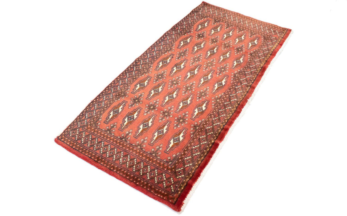 Alfombra Turkaman - 130 x 60 cm - rojo claro