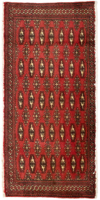 Alfombra Turkaman - 130 x 60 cm - rojo