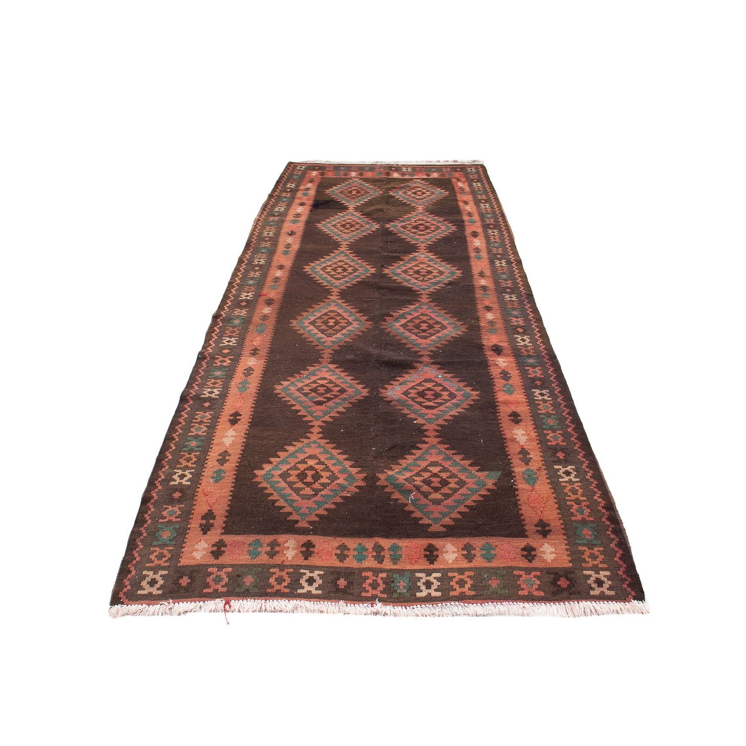 Alfombra de pasillo Alfombra Kelim - Antigua - 290 x 110 cm - multicolor