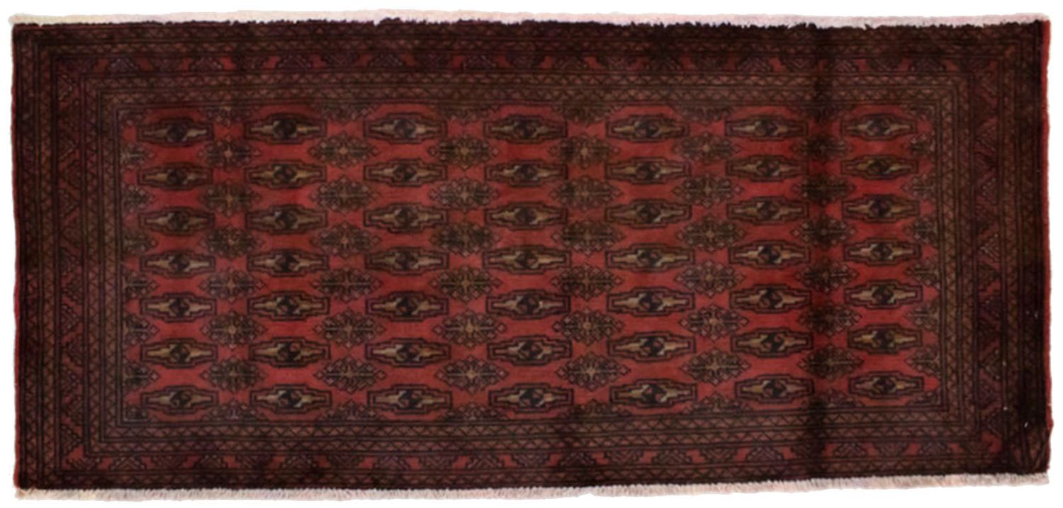 Alfombra Turkaman - 130 x 60 cm - rojo
