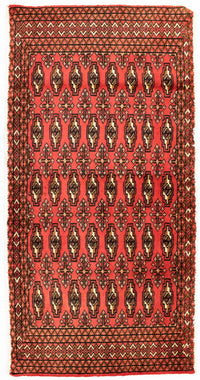Alfombra Turkaman - 130 x 60 cm - rojo