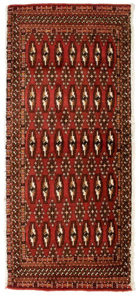 Alfombra Turkaman - 130 x 60 cm - rojo