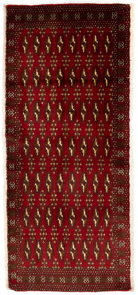 Alfombra Turkaman - 130 x 60 cm - rojo