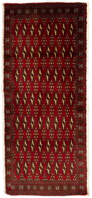 Alfombra Turkaman - 130 x 60 cm - rojo