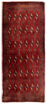 Alfombra Turkaman - 130 x 60 cm - rojo