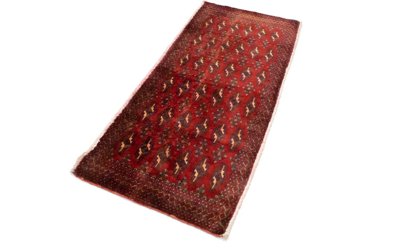 Alfombra Turkaman - 130 x 60 cm - rojo