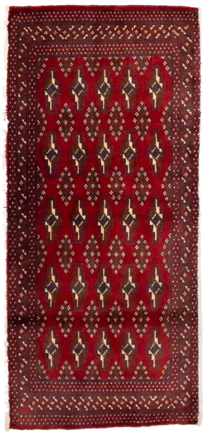 Alfombra Turkaman - 130 x 60 cm - rojo