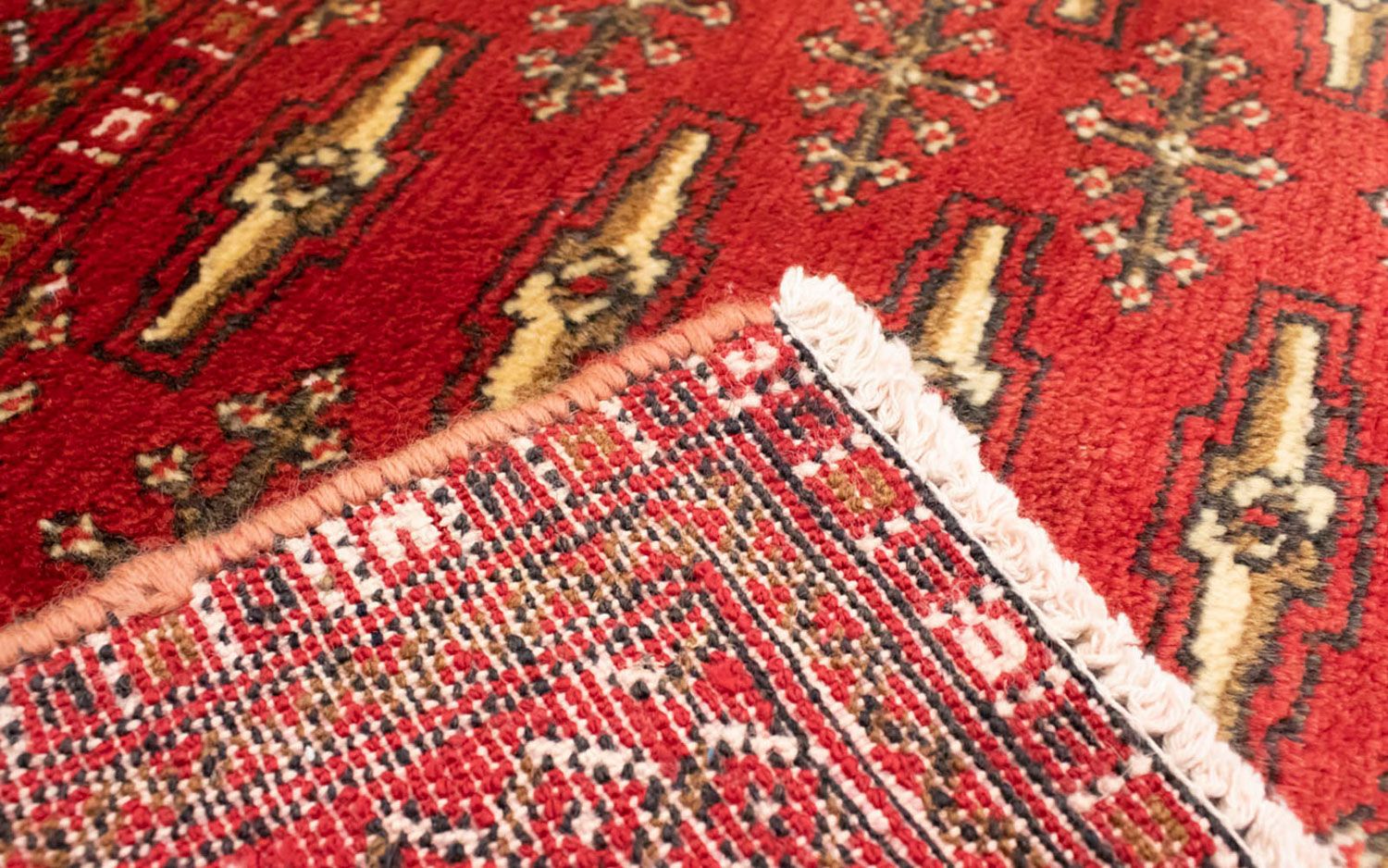 Alfombra Turkaman - 130 x 60 cm - rojo