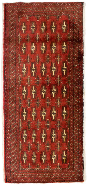 Alfombra Turkaman - 130 x 60 cm - rojo