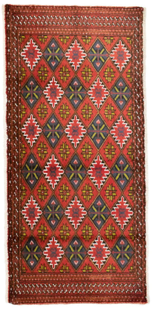 Alfombra Turkaman - 130 x 60 cm - naranja
