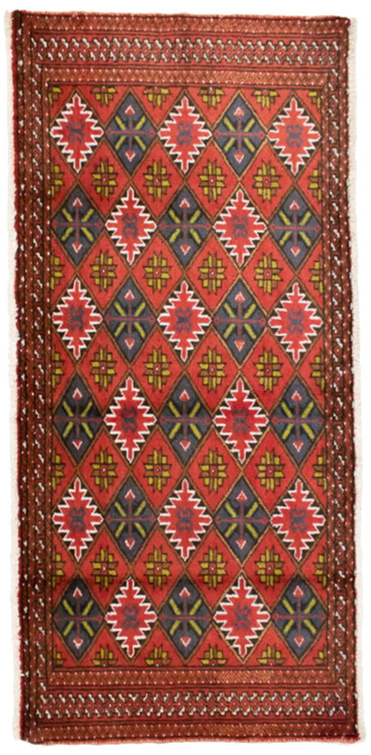 Alfombra Turkaman - 130 x 60 cm - naranja