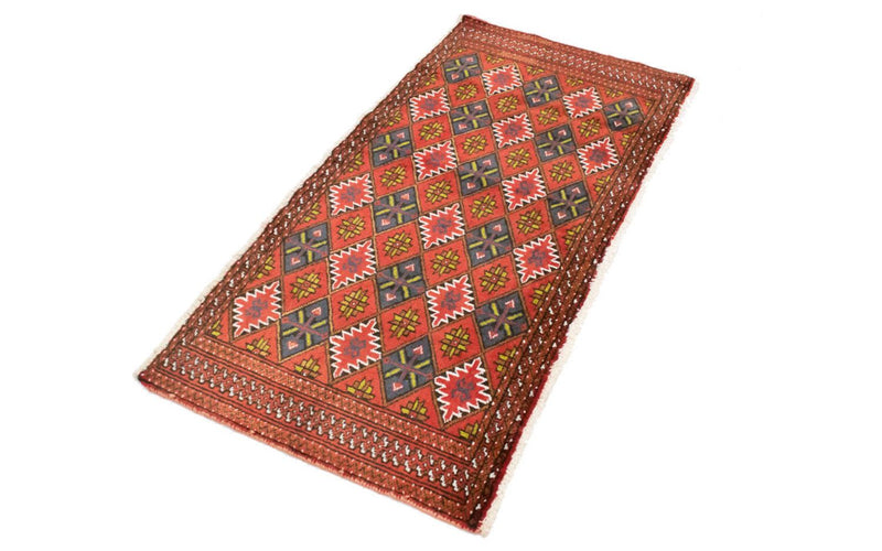 Alfombra Turkaman - 130 x 60 cm - naranja