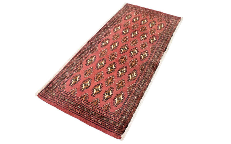 Alfombra Turkaman - 130 x 60 cm - rojo claro