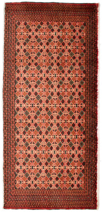 Alfombra Turkaman - 130 x 60 cm - rojo claro