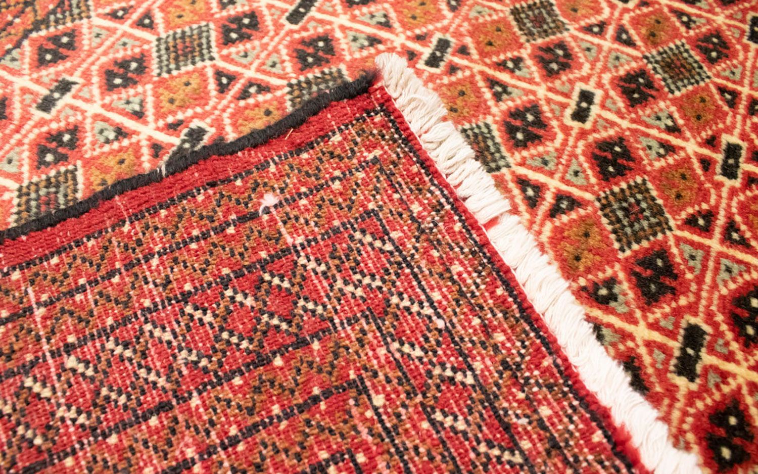 Alfombra Turkaman - 130 x 60 cm - rojo claro