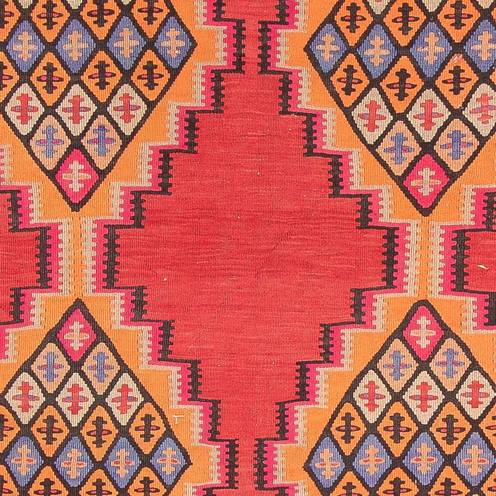 Alfombra de pasillo Alfombra Kelim - Antigua - 395 x 180 cm - rojo