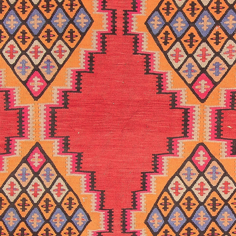 Alfombra de pasillo Alfombra Kelim - Antigua - 395 x 180 cm - rojo