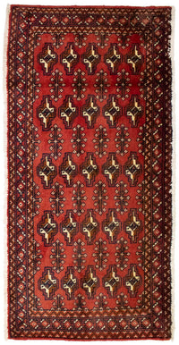 Alfombra Turkaman - 130 x 60 cm - rojo