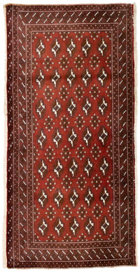 Alfombra Turkaman - 130 x 60 cm - rojo