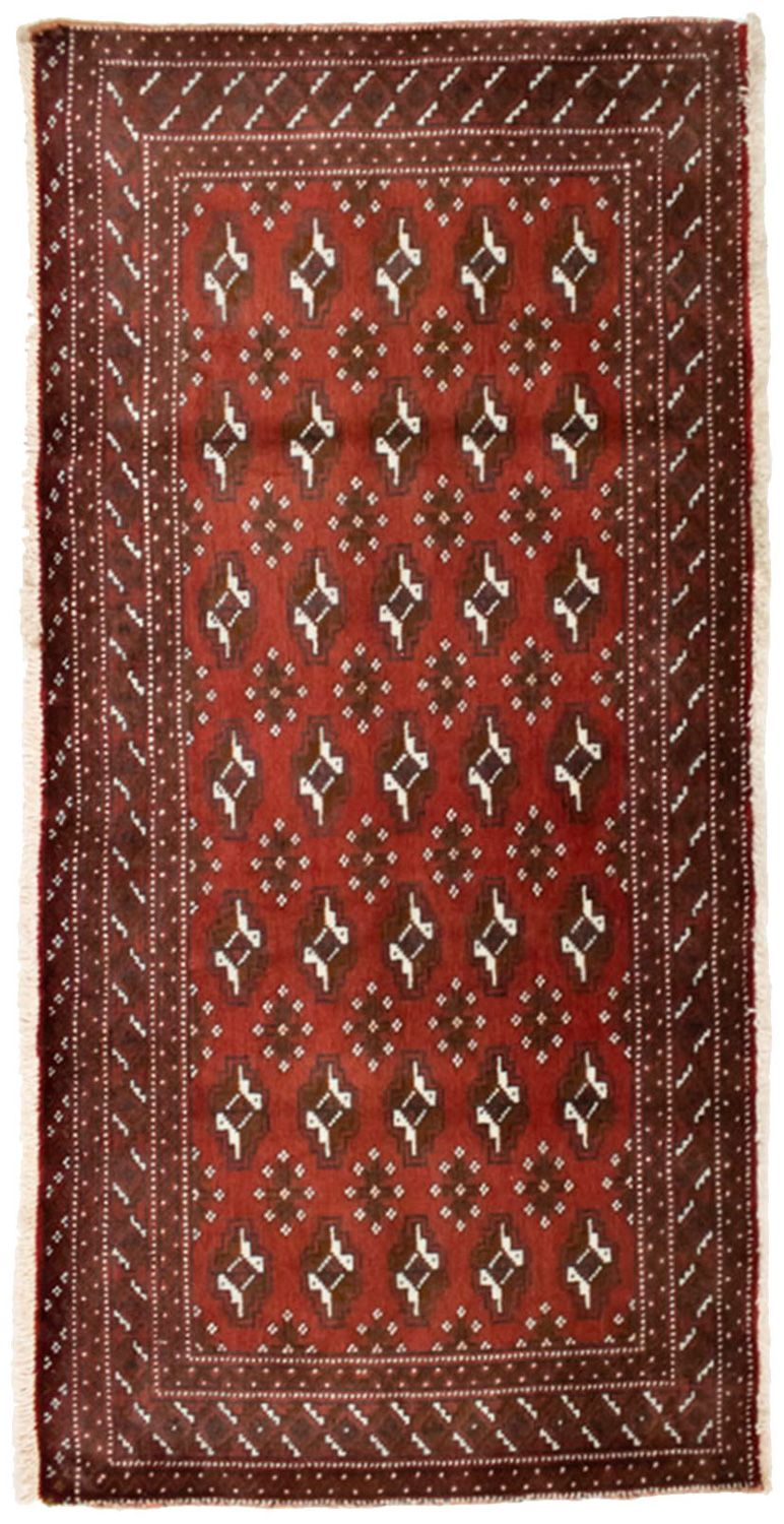 Alfombra Turkaman - 130 x 60 cm - rojo