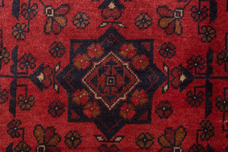 Alfombra afgana - Kunduz - 186 x 122 cm - rojo