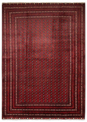Alfombra afgana - Bukhara - 301 x 197 cm - rojo