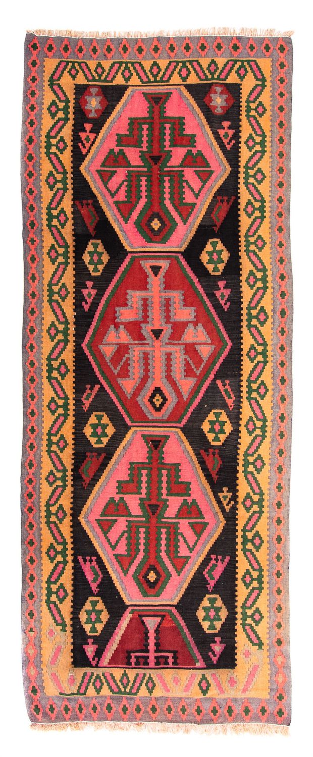 Alfombra de pasillo Alfombra Kelim - Antigua - 340 x 150 cm - multicolor