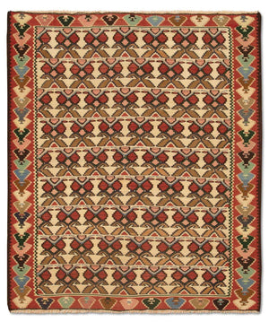 Alfombra Kelim - Antigua - 143 x 119 cm - beige