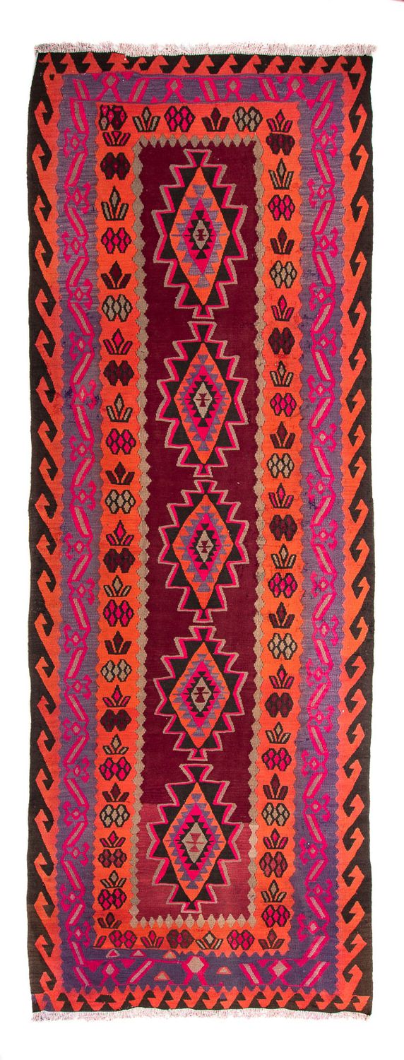 Alfombra de pasillo Alfombra Kelim - Antigua - 390 x 141 cm - multicolor