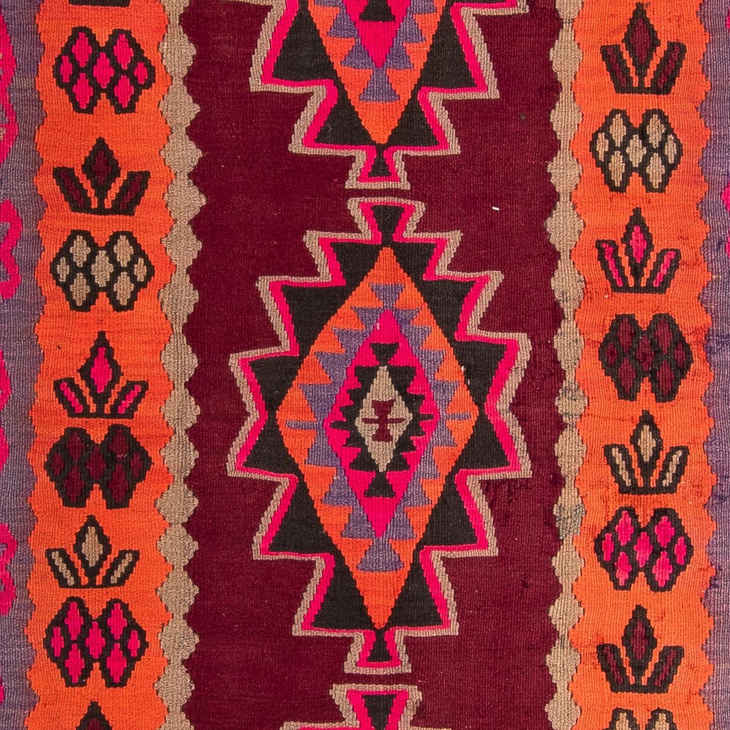 Alfombra de pasillo Alfombra Kelim - Antigua - 390 x 141 cm - multicolor