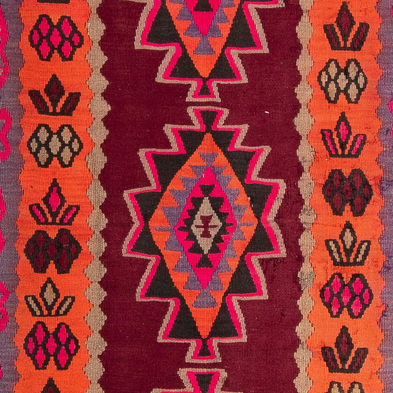 Alfombra de pasillo Alfombra Kelim - Antigua - 390 x 141 cm - multicolor