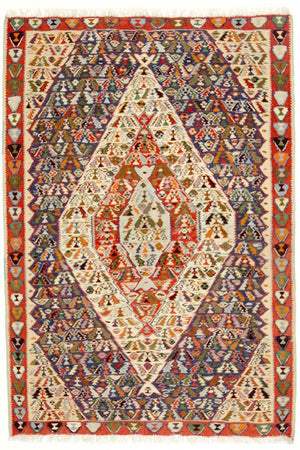 Alfombra Kelim - Antigua - 153 x 119 cm - azul