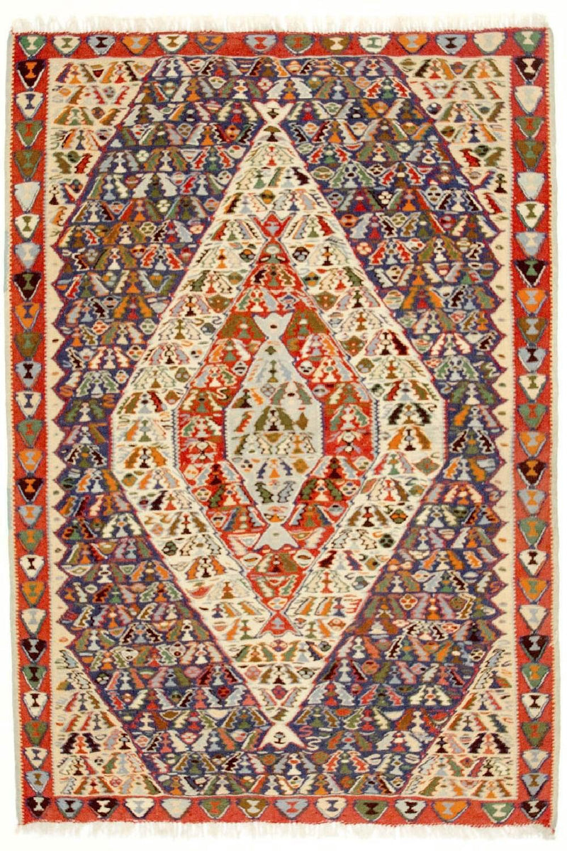 Alfombra Kelim - Antigua - 153 x 119 cm - azul