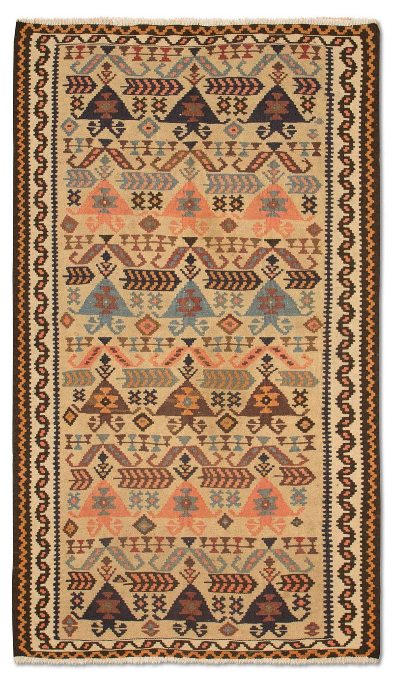 Alfombra de pasillo Alfombra Kelim - Antigua - 195 x 108 cm - beige