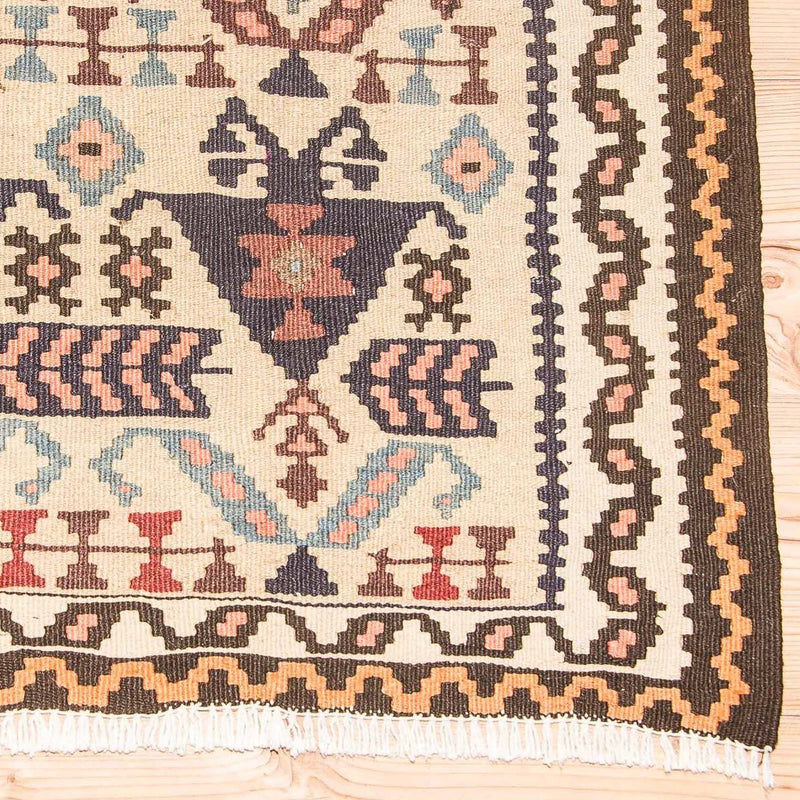 Alfombra de pasillo Alfombra Kelim - Antigua - 195 x 108 cm - beige