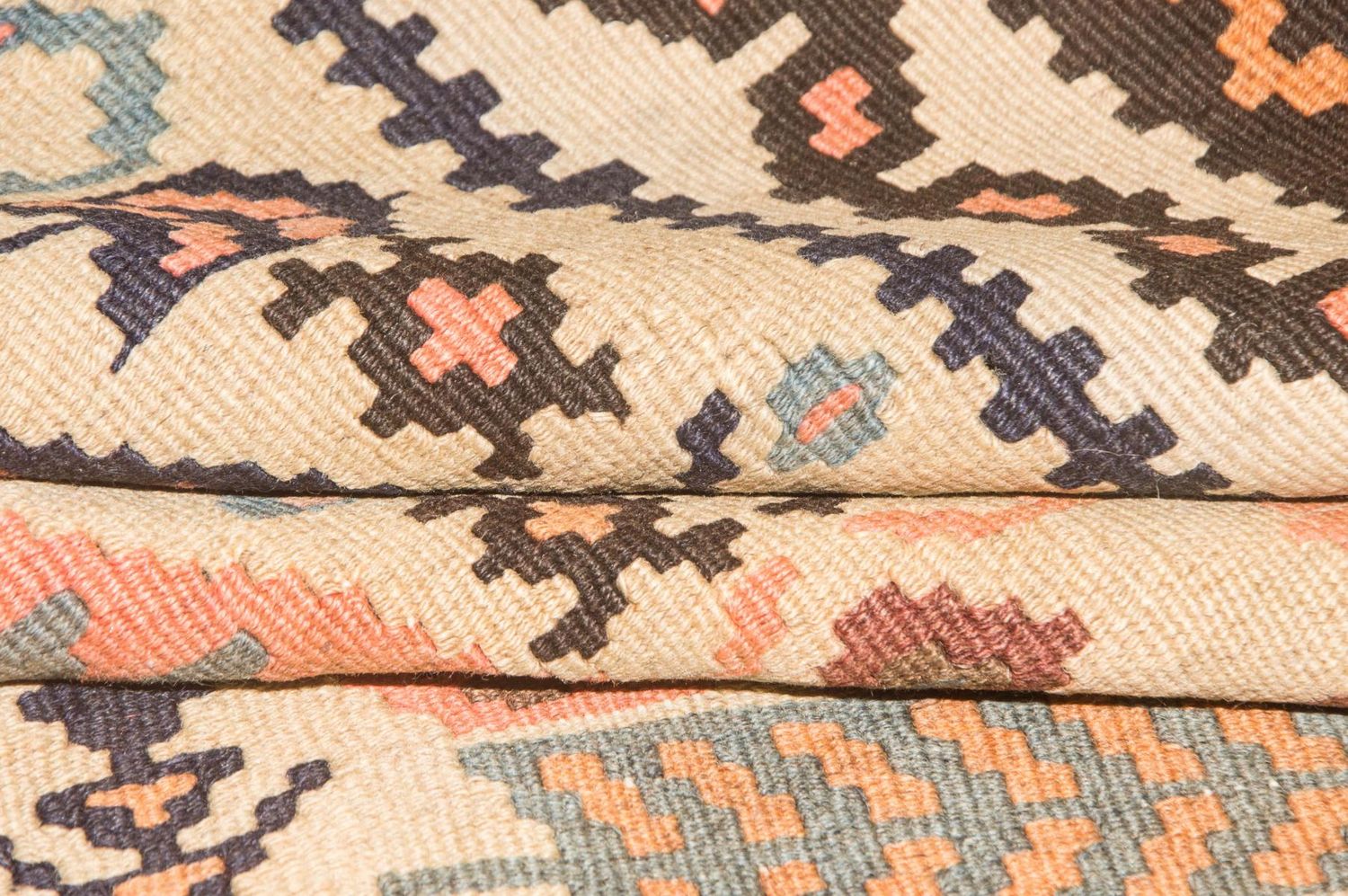 Alfombra de pasillo Alfombra Kelim - Antigua - 195 x 108 cm - beige