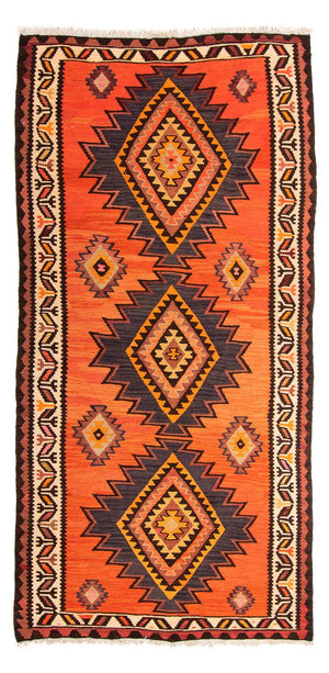 Alfombra de pasillo Alfombra Kelim - Antigua - 275 x 140 cm - multicolor